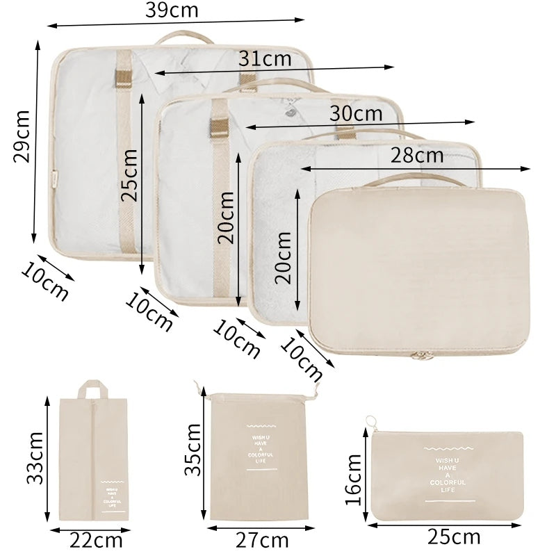 Travel Storage Organiser Luggage Set - 7pce