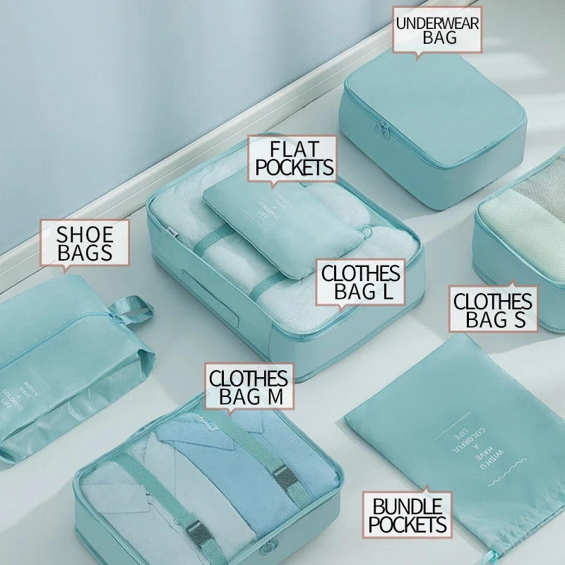 Travel Storage Organiser Luggage Set - 7pce
