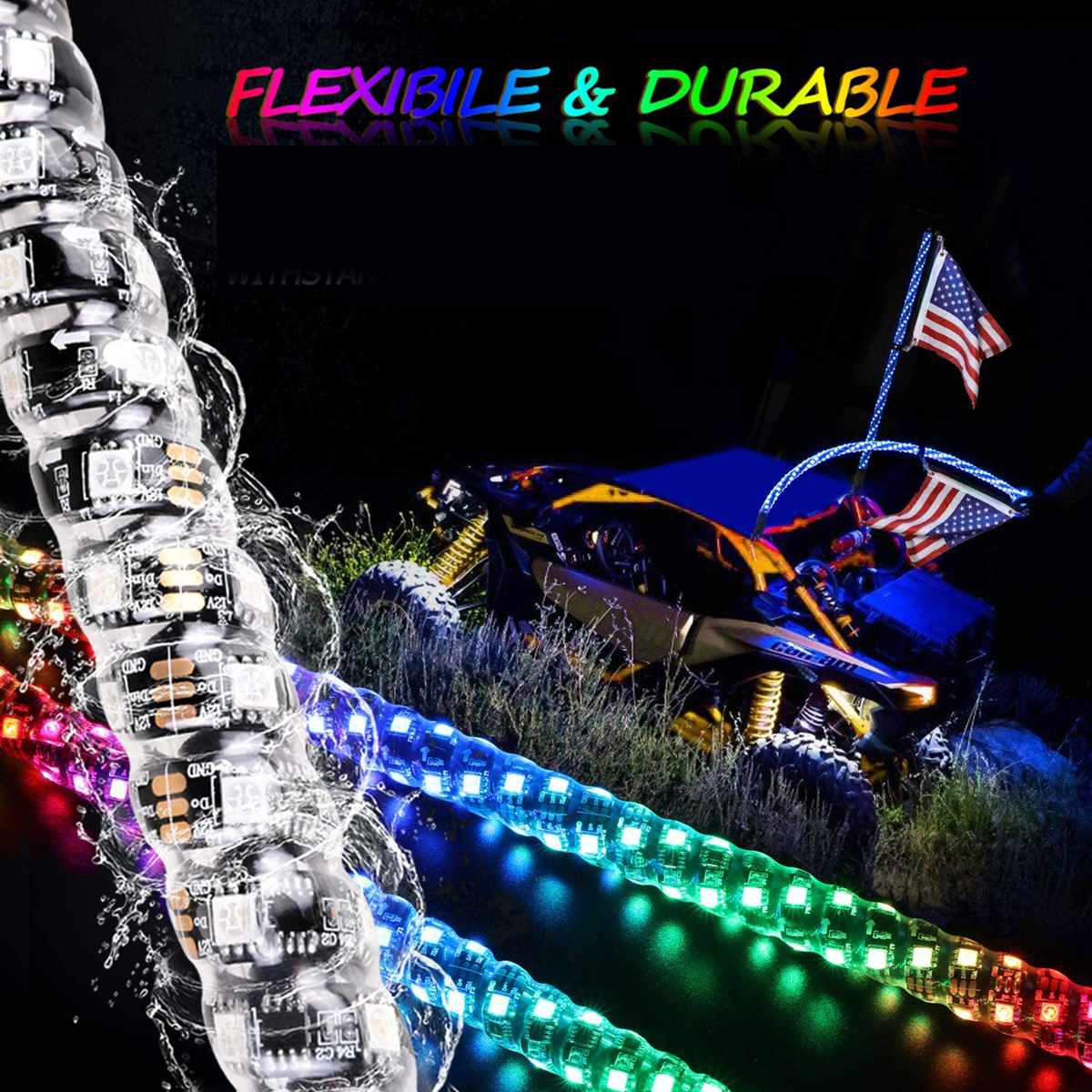 Whip Lights LED with Remote - 3ft