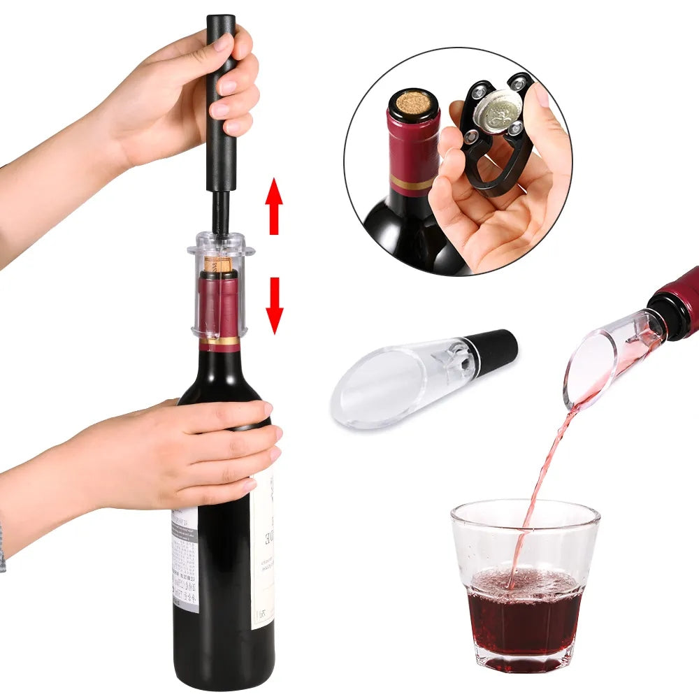 Wine Bottle Opening Set Air Pressure - 4pce