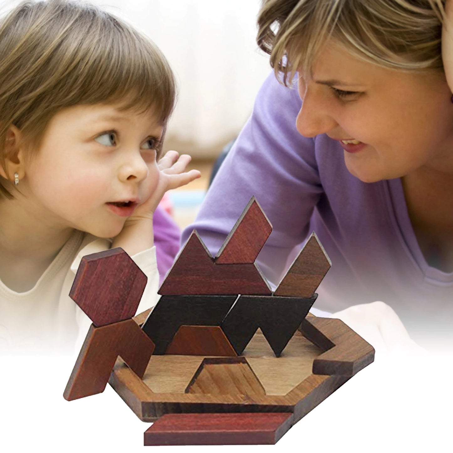 Tangram Geometric Wooden Montessori Puzzle