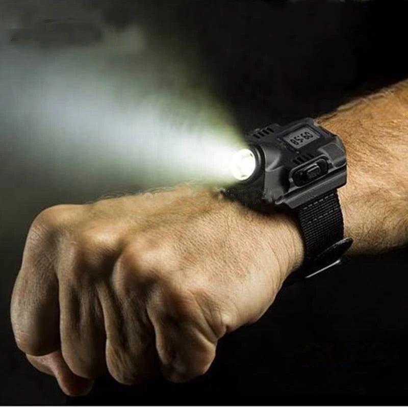 Wrist Watch LED Flashlight Torch Rechargable